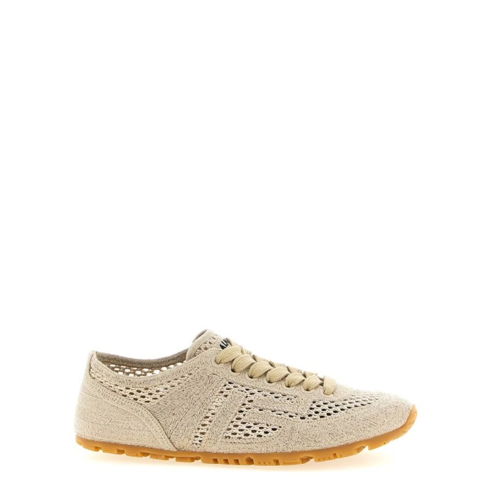 Balmain Beige Cotton Athletic Women's Sneakers